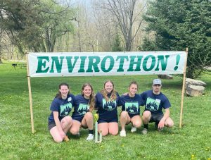 The “Conneaut Crocs” Envirothon team from CASH (Conneaut Area Senior High) won First Place at the Crawford County Envirothon held on May 1, 2025 at the Crawford County Conservation District. They will represent Crawford County at the PA State Envirothon on May 21, 2025, at Windber Park, Windber, PA. Members of the Conneaut Crocs team are: Elaina Graybill, Camille Turner. Brooke Davis, Amanda Shearer, and Mitchell Lasko (left to right in photo). Their team Advisor is CASH teacher Chloe Shade. Other Crawford County winners were: Second Place: Seagertown High School “French Creek Lumpsuckers,” Third Place: Titusville High School “ Titusville 1” and Honorable Mention: Saegertown High School “Monkey-face Pricklebacks.” Eleven teams competed at the Crawford County Envirothon. The Team Advisor for Saegertown High School teams is Chris Greco. Patricia McKellop is the Advisor for the Titusville High School teams and Chloe Shade advises the CASH teams. Envirothon teams compete by taking tests on their knowledge in five subject areas: Aquatics, Forestry, Soils and Land Use, Wildlife and Current Environmental Issues. This year the Current Issue topic is “Roots and Resiliency—Fostering Forest Stewardship in a Canopy of Change.” Sponsors of the 2025 Crawford County Envirothon are: Crawford County Conservation District, NWPA Environmental Literacy Coalition, VFW Post 2006, and the PA Trappers Association. The Envirothon is a product of Pennsylvania’s Conservation Districts. They are assisted by professionals from the PA Game Commission, the PA Department of Conservation and Natural Resources and DCNR Bureau of Forestry, USDA Natural Resources Conservation Service, PA Department of Environmental Protection, Penn State Cooperative Extension, PA Fish & Boat Commission, PA Sea Grant and the PA Department of Education.